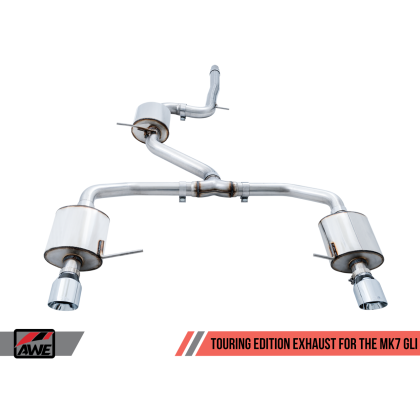 AWE Tuning 18-21 Volkswagen Jetta GLI Mk7 Touring Exhaust - Diamond Black Tips (Fits High-Flow DP)