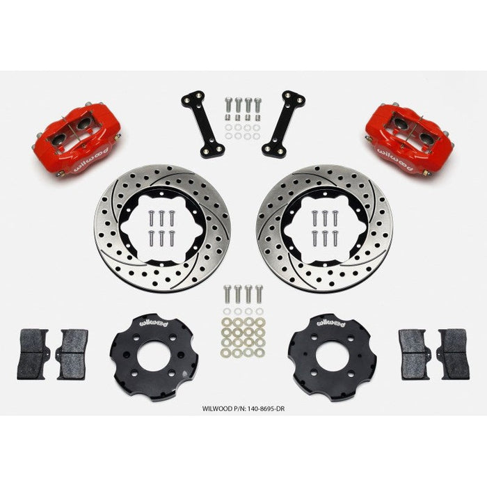 Wilwood Forged Dynalite Front Brake Hat Kit 240mm - Drilled Red