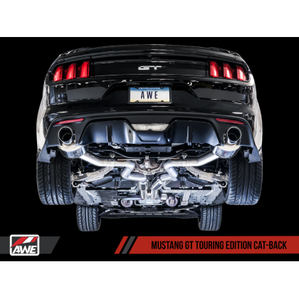 AWE Tuning S550 Mustang GT Cat-back Exhaust - Touring Edition (Diamond Black Tips)