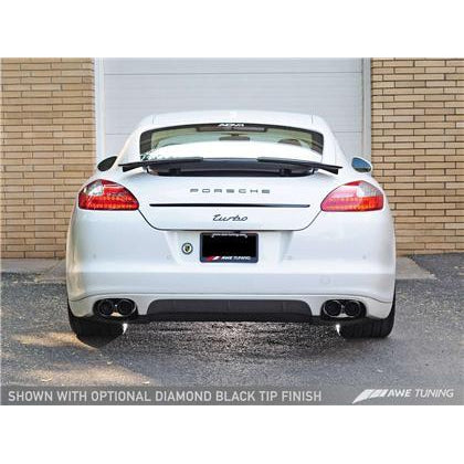 AWE Tuning Panamera Turbo Performance Exhaust System Touring Edition Polished Silver Tips