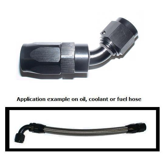 ATP Turbo Black Anodized -4 AN 45 Degree Hose End