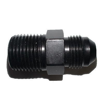 ATP Turbo Black Anodized, Adaptor Male /Male Straight -8 Male Flare TO 1/2" NPT Male