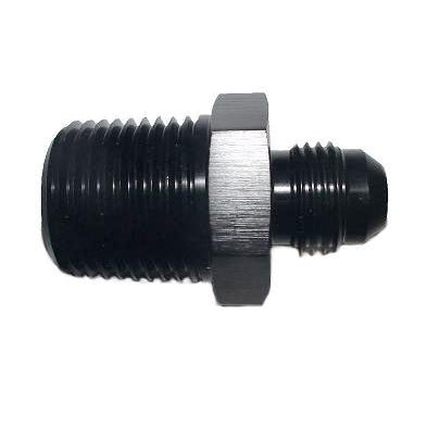 ATP Turbo Black Anodized, Adaptor Male /Male Straight -6 Male Flare TO 1/2" NPT Male