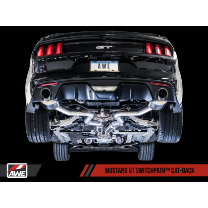 AWE Tuning S550 Mustang GT Cat-back Exhaust - SwitchPath (Chrome Silver Tips)