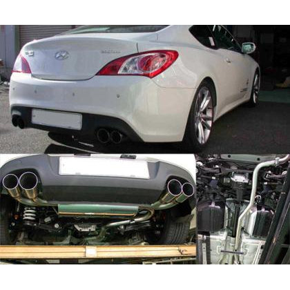 HKS 10+ Genesis 2.0L Turbo Legamax Premium Rear Section Exhaust & Center Pipe Set