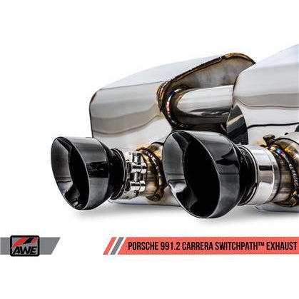 AWE Tuning Porsche 911 (991.2) Carrera / S SwitchPath Exhaust for PSE Cars - Diamond Black Tips