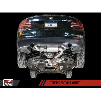 AWE Tuning BMW F22 M235i / M240i Touring Edition Axle-Back Exhaust - Chrome Silver Tips (102mm)
