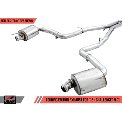 AWE Tuning 2017+ Dodge Challenger 5.7L Touring Edition Exhaust - Non-Resonated - Stock Tips