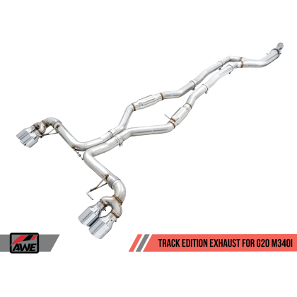 AWE Tuning 2019+ BMW M340i (G20) Track Edition Exhaust - Quad Diamond Black Tips