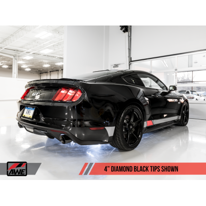 AWE Tuning S550 Mustang GT Cat-back Exhaust - SwitchPath (Diamond Black Tips)