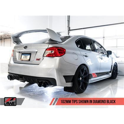 AWE Tuning Subaru WRX/STI VA/GV Sedan Track Edition Exhaust - Diamond Black Tips (102mm)