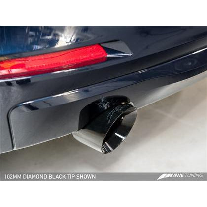 AWE Tuning 13-18 BMW 320i (F30) Touring Edition Exhaust w/ Perfomance Mid Pipe - Diamond Black Tips