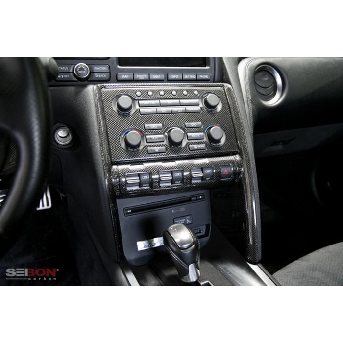 Seibon Carbon Fiber Interior Center Control Trim Set For 2009-2016 Nissan GT-R - 4 pcs