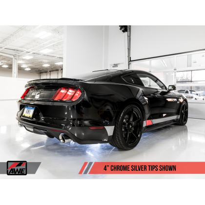 AWE Tuning S550 Mustang GT Cat-back Exhaust - SwitchPath (Chrome Silver Tips)