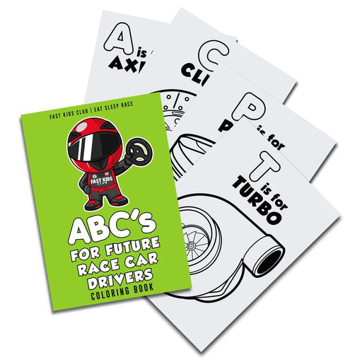 Fast Kids Club - ABC's For Future Race Car Drivers Colouring Book!