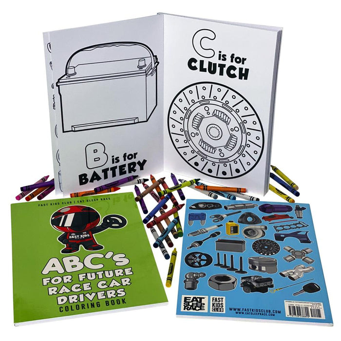 Fast Kids Club - ABC's For Future Race Car Drivers Colouring Book!