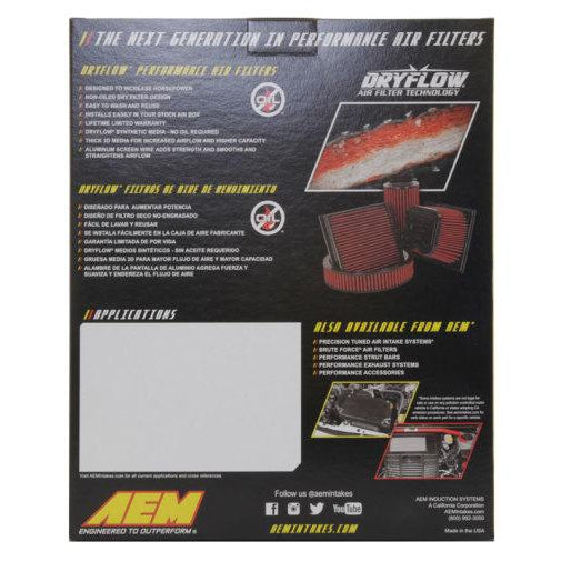 AEM 10-19 Toyota 4 Runner V6-4.0L F/I DryFlow Filter