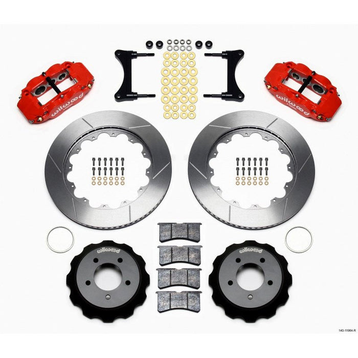 Wilwood Narrow Superlite 6R Front Hat Kit 14.00in Red 93-96 Mazda RX7