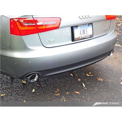 AWE Tuning Audi C7 A6 3.0T Touring Edition Exhaust - Dual Outlet Chrome Silver Tips