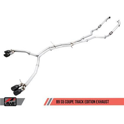 AWE Tuning Audi B9 S5 Coupe 3.0T Track Edition Exhaust - Chrome Silver Tips (90mm)