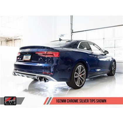 AWE Tuning Audi B9 S5 Coupe SwitchPath Exhaust w/ Chrome Silver Tips (102mm)