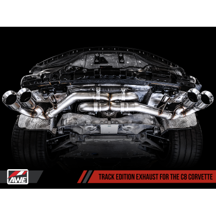 AWE Tuning 2020 Chevrolet Corvette (C8) Track Edition Exhaust - Quad Chrome Silver Tips