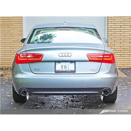 AWE Tuning Audi C7 A6 3.0T Touring Edition Exhaust - Dual Outlet Chrome Silver Tips