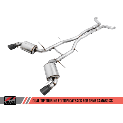 AWE Tuning 16-19 Chevy Camaro SS Resonated Cat-Back Exhaust - Touring Edition (Diamond Black Tips)