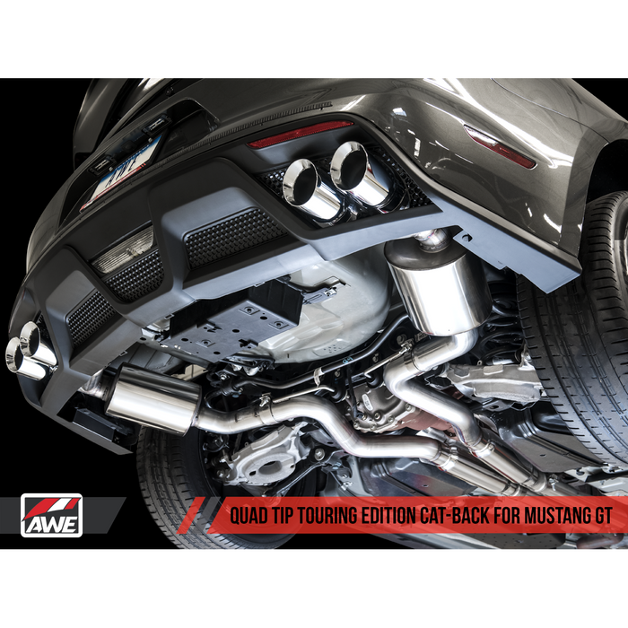AWE Tuning S550 Mustang GT Cat-back Exhaust - Track Edition (Chrome Silver Tips)