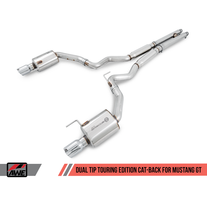 AWE Tuning S550 Mustang GT Axle-back Exhaust - Track Edition (Chrome Silver Tips)