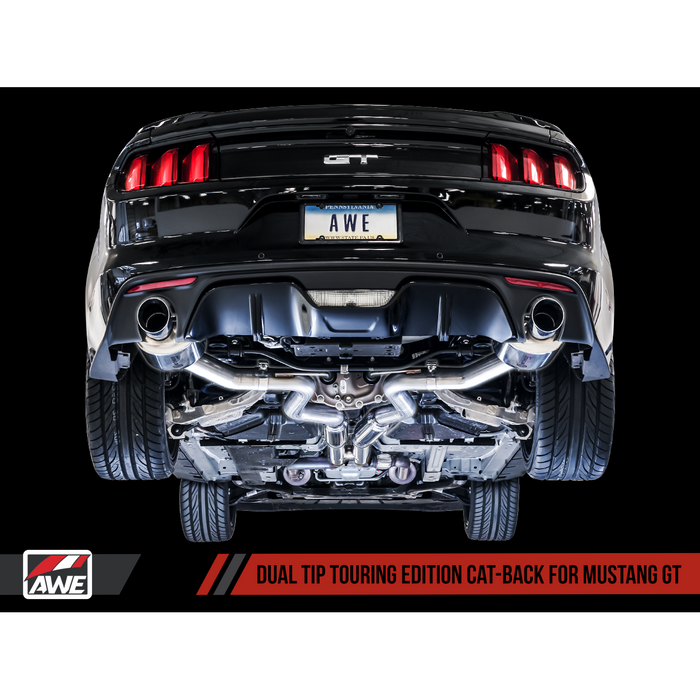AWE Tuning S550 Mustang GT Axle-back Exhaust - Track Edition (Chrome Silver Tips)