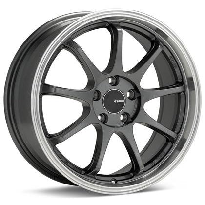 Enkei Tenjin 17x9 45mm Inset 5x100 Bolt Pattern 72.6mm Bore Dia Gunmetal Machined Wheel
