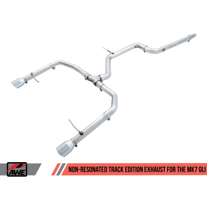 AWE Tuning 18-21 Volkswagen Jetta GLI Mk7 Track Edition Exhaust - Chrome Silver Tips (Fits OEM DP)