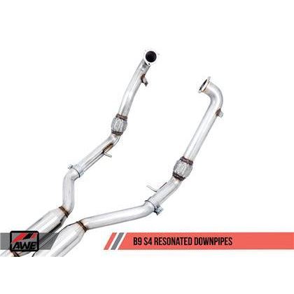 AWE Tuning Audi B9 S4 Touring Edition Exhaust - Non-Resonated (Silver 90mm Tips)