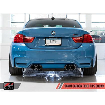 AWE Tuning BMW F8X M3/M4 Resonated SwitchPath Exhaust - Carbon Fiber Tips (96mm)