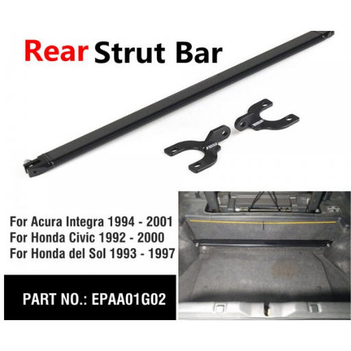 EPMAN Black Rear Strut Tie Bar For 92-00 Civic EG EK 93-97 Del Sol 94-01 Integra DC2