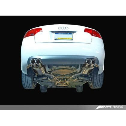 AWE Tuning Audi B7 A4 3.2L Touring Edition Quad Tip Exhaust - Polished Silver Tips