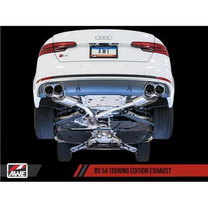 AWE Tuning Audi B9 S4 Touring Edition Exhaust - Non-Resonated (Silver 102mm Tips)
