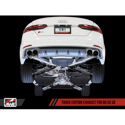 AWE Tuning Audi B9 S5 Sportback Track Edition Exhaust - Non-Resonated (Silver 90mm Tips)
