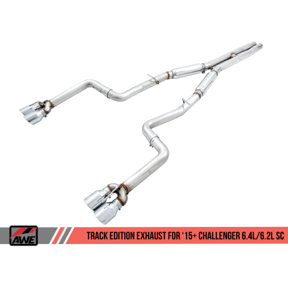 AWE Tuning 2015+ Dodge Challenger 6.4L/6.2L SC Track Edition Exhaust - Quad Diamond Black Tips