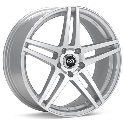 Enkei RSF5 18x8 45mm Offset 5x100 Bolt Pattern 72.6mm Bore Dia Hyper Silver Wheel