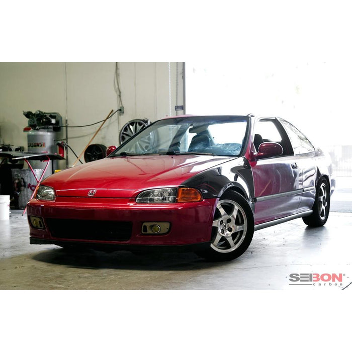 Seibon OEM-Style Carbon Fiber Fenders For 1992-1995 Honda Civic 2DR (Pair)