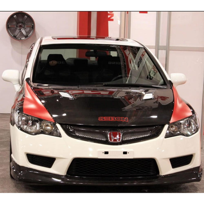 Seibon MG-Style Carbon Fiber Front Grille For 2006-2010 Honda Civic 4DR JDM
