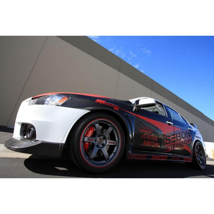 Seibon OEM-Style Carbon Fiber Front Lip For 2008-2015 Mitsubishi Lancer Evo X
