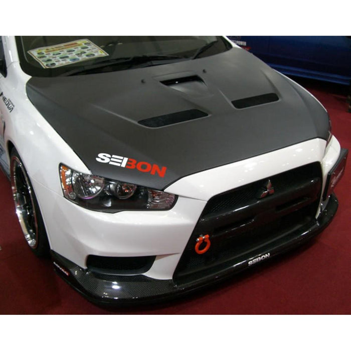 Seibon OEM-Style Carbon Fiber Front Lip For 2008-2015 Mitsubishi Lancer Evo X