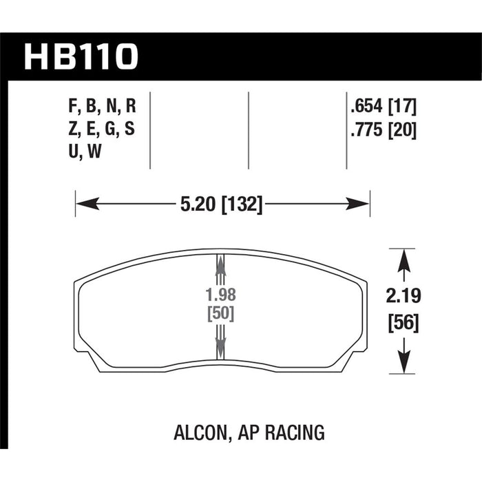 Hawk DTC-60 Race Brake Pads - D2/K-Sport/XYZ/AP
