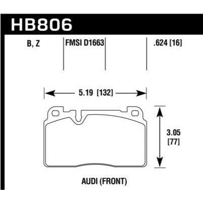 Hawk HPS 5.0 Front Brake Pads - Audi