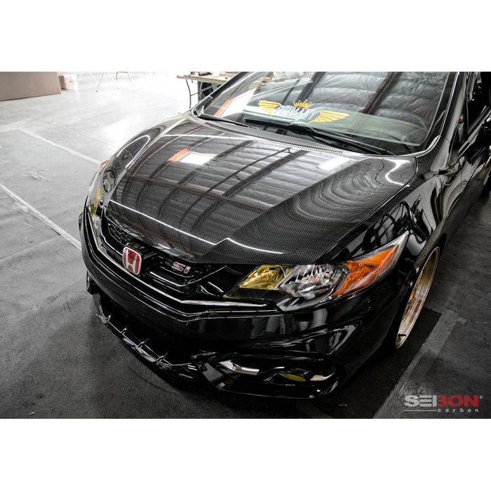 Seibon OEM-Style Carbon Fiber Hood For 2014-2015 Honda Civic Coupe