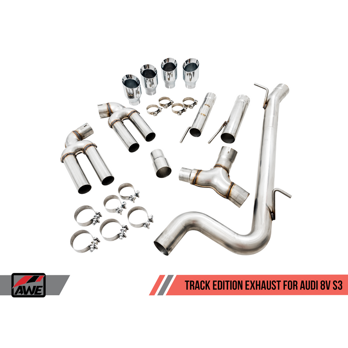 AWE Tuning Audi 8V S3 SwitchPath Exhaust w/Diamond Black Tips 102mm