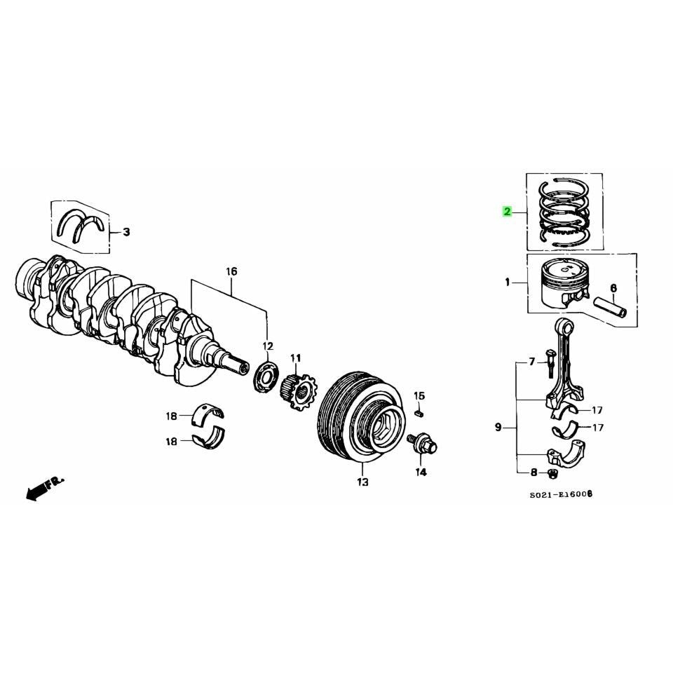 Honda Genuine D15 Ring Set (std)